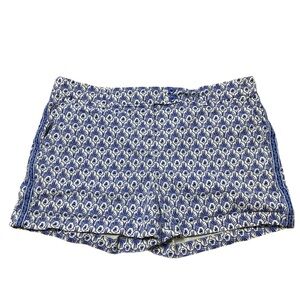 Vineyard Vines Shell Seersucker Chino Shorts Womens 12 Blue Coastal High-Waisted